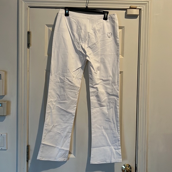 Roberto Cavalli Jeans  size 12 white high rise bootcut jeans Voyage Passion - Picture 4 of 15